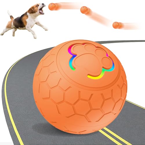 YISKY Interaktives Hunde Ball Spielzeug, Strapazierfähiger Automatisch Rollender Ball, Ball Interaktives Hundespielzeug Ball, Selbstrollender Ball Hund, Ball Hund von YISKY