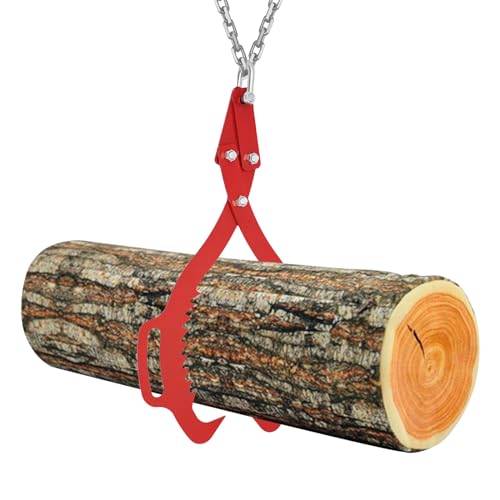 YISSALE Baumstammhebezange Forstzange Schleppzange Hebezange Klauenhaken Heavy Duty Grapple Timber Claw Holzanhebung Kann zum Greifen von Baumstämmen und Stämme (25in Rot) von YISSALE