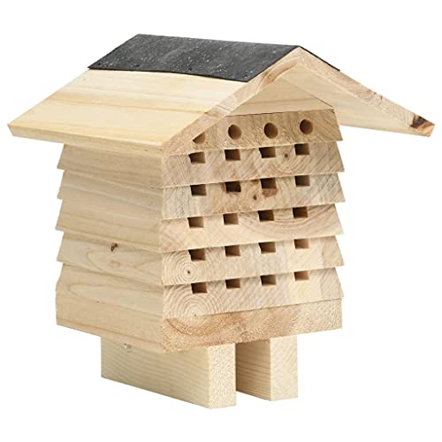 YITHOPI Insektenhotel 22x20x20 cm groß - aus Tannen-Holz & Naturmaterialien - Insektenhaus Nistkasten ​Bienenhotel Bienenhaus Wildbienenhotel von YITHOPI