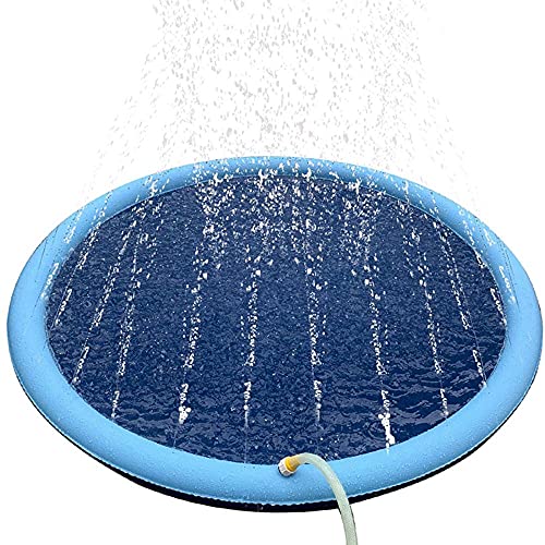 Kühlmatte Für Hunde Pet Sprinkler Pad Spielen Kühlmatte Schwimmbad Aufblasbare Wasserspray Pad Matte Wanne Sommer Kühle Hundebadewanne 1 Stück 150X150cm von YITON