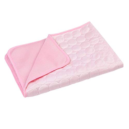 Kühlmatte Für Hunde Sommer Haustiere Kühlmatte 100X70cm EIS Seidenmatte Hund Katze Kühldecke Kissen Kennel Pad Atmungsaktiv Haustier Schlaf Bett Matte 2 Stück Rosa von YITON