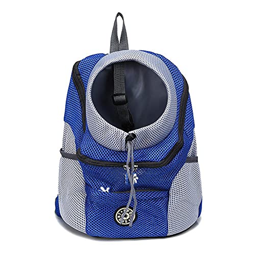 Rucksäcke Für Haustiere 1St 30X34X16Cm Doppelschulter Tragbarer Reiserucksack Outdoor Haustier Hund Tragetasche Haustier Hund Fronttasche Mesh Rucksack Blau von YITON