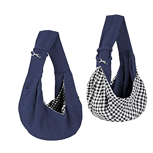 Rucksäcke Für Haustiere 1St Hundetrage Tragetasche Rucksack Hand Free Sling Für Katzen Hunde Hase Atmungsaktive Baumwoll Haustiertragetasche Blau von YITON