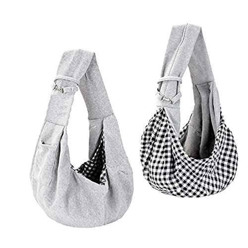 Rucksäcke Für Haustiere 1St Hundetrage Tragetasche Rucksack Hand Free Sling Für Katzen Hunde Hase Atmungsaktive Baumwoll Haustiertragetasche Grau1 von YITON