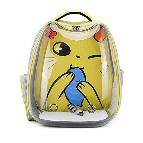 Rucksäcke Für Haustiere 1St Katzentasche Atmungsaktive Tragbare Haustiertragetasche Outdoor Reiserucksack Für Hund Transparent Space Pet Rucksack Gelb von YITON