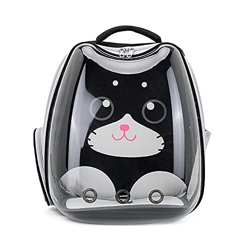 Rucksäcke Für Haustiere 1St Katzentasche Atmungsaktive Tragbare Haustiertragetasche Outdoor Reiserucksack Für Hund Transparent Space Pet Rucksack Schwarz von YITON