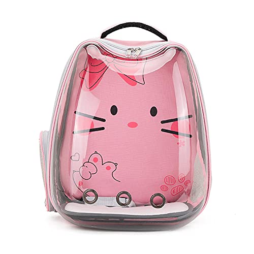 Rucksäcke Für Haustiere 1St Katzentasche Atmungsaktive Tragbare Haustiertragetasche Outdoor Reiserucksack Für Hunde Transparenter Weltraum Haustierrucksack Rosa von YITON