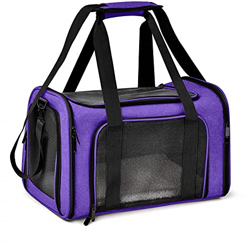 Rucksäcke Für Haustiere 1St Katzentragetaschen Welpe Rucksack Window Mesh Pet Transporter Tragetasche Airline Approved Rucksack Für Katzen Lila von YITON