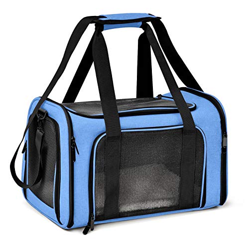 Rucksäcke Für Haustiere 1St Katzentragetaschen Welpen Rucksack Window Mesh Pet Transporter Tragetasche Airline Approved Rucksack Für Katzen Blau von YITON