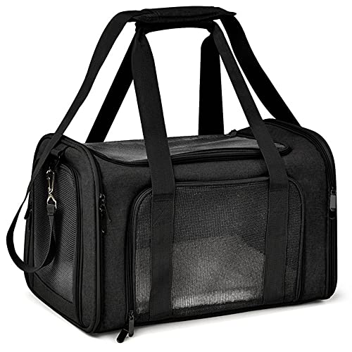 Rucksäcke Für Haustiere 1St Katzentragetaschen Welpen Rucksack Window Mesh Pet Transporter Tragetasche Airline Approved Rucksack Für Katzen Schwarz von YITON