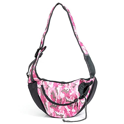 Rucksäcke Für Haustiere Camouflage Pink 1St Pet Puppy Carrier Outdoor Travel Dog Umhängetasche Mesh Single Comfort Sling Handtasche L von YITON