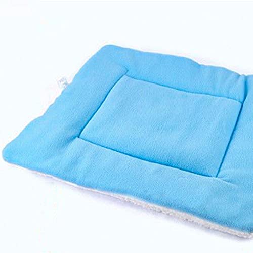 Warme Hundematten Blau Hundeunterlage Baumwollbetten Weiche Haustiermatte Haustier Winter Warme Matten Pelzbettunterlage Selbstwärmedecke Thermische Waschbare Matte 2St 45X32Cm von YITON