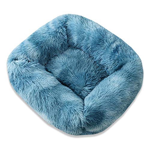 YITON Haustier Bett Dazzle Blue Plüsch Quadratische Haustierbetten Für Kleine Mittelgroße Hunde Superweiche Winterwarme Schlafmatten Für Katzen 1St M. von YITON