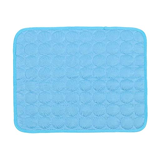 YITON Kühlmatte Für Hunde Blau Waschbar Hund Sommer Kühlmatte Komfort Kühlgel Pet Pad Matten Ice Silk Pet Self Cooling Pad Welpenmatratze 2 Stück L 70 * 55cm von YITON