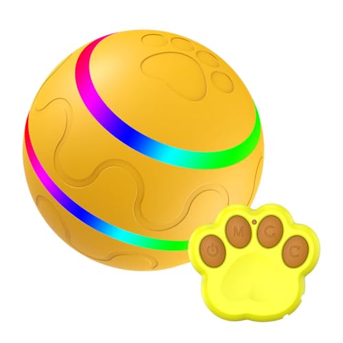 YIUPEDRFG Dog Active Interaktiver Welpen Haustierball mit LED Licht, automatisch beweglicher rollender Ball mit LED Licht, Hundeball, 3 Modi von YIUPEDRFG