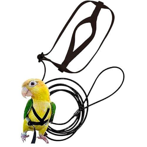 YIUPEDRFG Verstellbares Vogel Fluggeschirr, robuste Nylon Papageienleine für das Training, verstellbares Seil, Haustier Papageien Vogelgeschirr und Leine von YIUPEDRFG