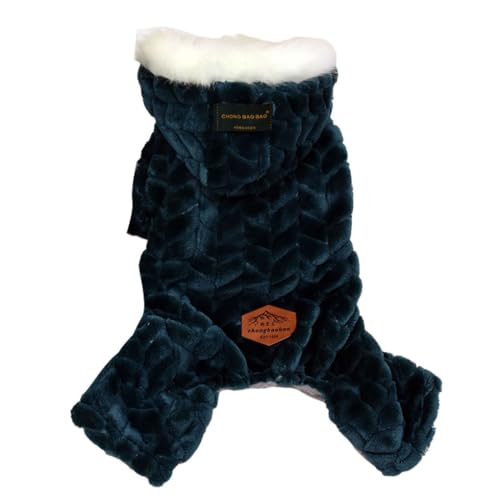 YIUPEDRFG Warmer Hund mit stilvollem und bequemem Wintermantel aus Polyester. Winter Hoodie für Hunde, Schnee Hundekleidung, Winter Hundemantel, Grün, L von YIUPEDRFG