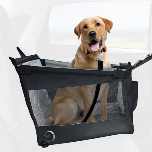 YIWEOG Autositz für Hunde, wasserdicht, verstellbare Hundehängematte fürs Auto, tragbare, zusammenklappbare Reisetaschen für kleine bis mittelgroße Hunde, waschbar von YIWEOG