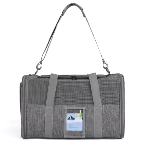 YIWEOG Tragbare Haustiertasche, atmungsaktive Haustiertasche, Outdoor-Tasche, Umhängetasche, tragbare modische Haustiertragetasche für kleine Hunde und Katzen, großer Platz, komfortables Belüftungsdes von YIWEOG