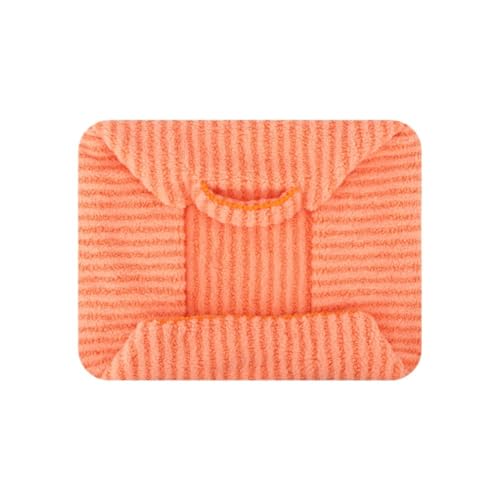 YIYANGQ Frottee-Haustierbett für kleine und mittelgroße Hunde und Katzen, gestreiftes Hundebett, waschbar, Hundebett mit Griff (L - 70 x 54 cm, Bezug-Orange) von YIYANGQ