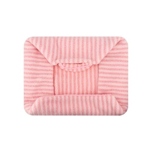 YIYANGQ Frottee-Haustierbett für kleine und mittelgroße Hunde und Katzen, gestreiftes Hundebett, waschbar, Hundebett mit Griff (L - 70 x 54 cm, Bezug-Pink) von YIYANGQ