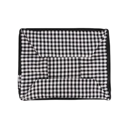 YIYANGQ Gingham-Hundebett für kleine Hunde, waschbar, kariert, Hundebett für mittelgroße Hunde, kariertes Hundebett mit abnehmbarem Bezug (M – 44 x 57 cm, schwarzer Bezug) von YIYANGQ