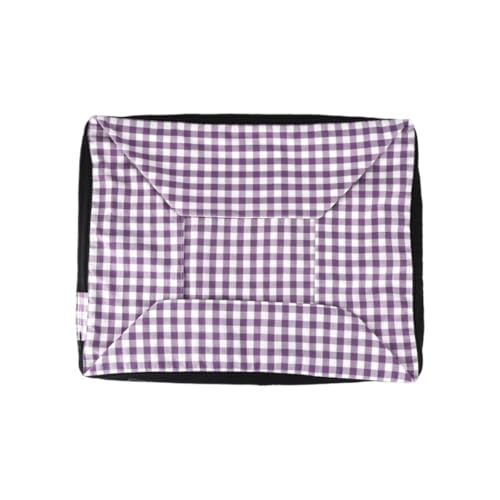 YIYANGQ Gingham-Hundebett für kleine Hunde, waschbar, kariert, Hundebett für mittelgroße Hunde, kariertes Hundebett mit abnehmbarem Bezug (M – 44 x 57 cm, violetter Bezug) von YIYANGQ