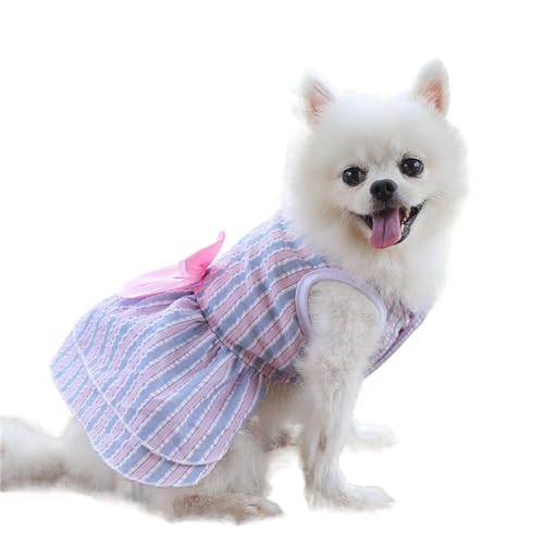 Hunde-Kleid Hundekleider Vertikale Körnung Welpenrock Haustier Hundekleid ​Prinzessin Hochzeit Geburtstag Abendkleid Kleid Für Hunde Katzen (3XL,Rosa) von YIYELIY