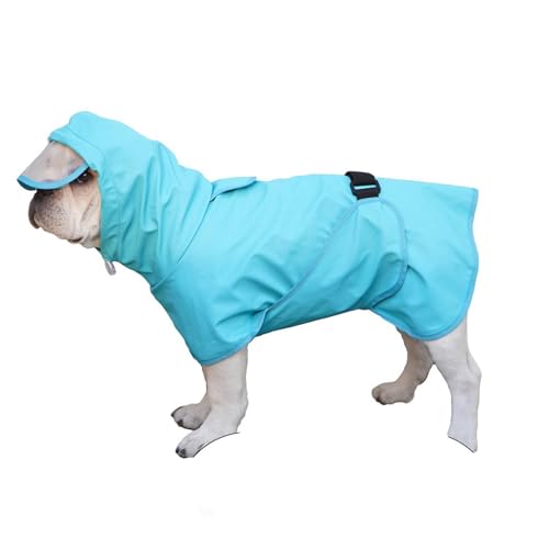 Hunderegenmantel- Regenjacken für Hunde Blau wasserdichter Hunde Regenmantel Einstellbar Hundeponcho für Haustiere Hunde Katzen (6XL) von YIYELIY