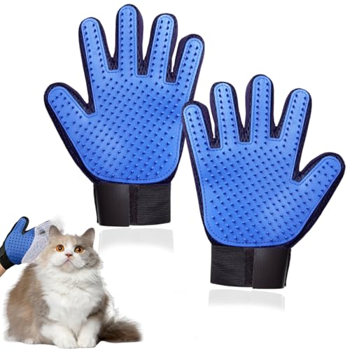 YIZWINS 2 Pcs Katzenhandschuh, Waschhandschuh für Katzen, Katzen Handschuhe Fellpflege aus Silikon, Katzenbürste, Hundebürste, Fellhandschuhe Katze, Handschuh Katzenhaare für Hunde und Katzen von YIZWINS