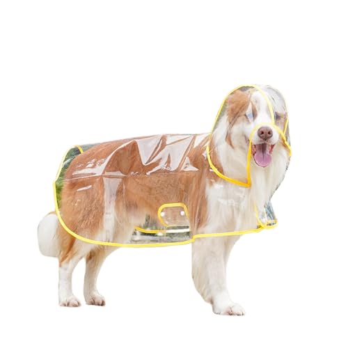 YJDZ Transparenter Hunde-Regenmantel mit Kapuze, wasserdichtes PVC für Haustiere, Welpen, Regenponcho (4XL) von YJDZ