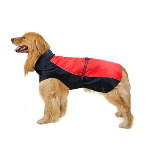 YJDZ Wasserdichter Hunde-Regenmantel für mittelgroße bis große Hunde, verstellbarer Regen für Labrador, Golden Retriever, Französisch und mehr (Rot, 9XL) von YJDZ