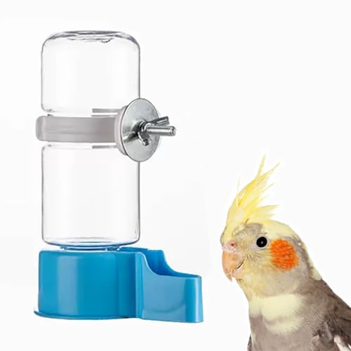 Pet Bird Automatischer Wasserspender für Papageien, Wasserspender, Vogelkäfig, hängender automatischer Wasserspender für Sittiche, Wellensittiche, Lovebirds Kanarienvögel, Nymphensittiche (blau) von YJJKJ