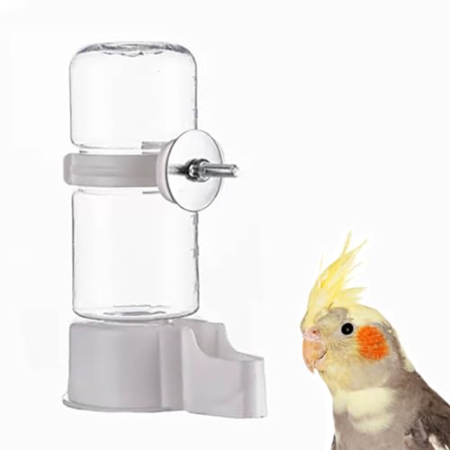 Pet Bird Automatischer Wasserspender für Papageien, Wasserspender, Vogelkäfig, hängender automatischer Wasserspender für Sittiche, Wellensittiche, Lovebirds Kanarienvögel, Nymphensittiche (weiß) von YJJKJ