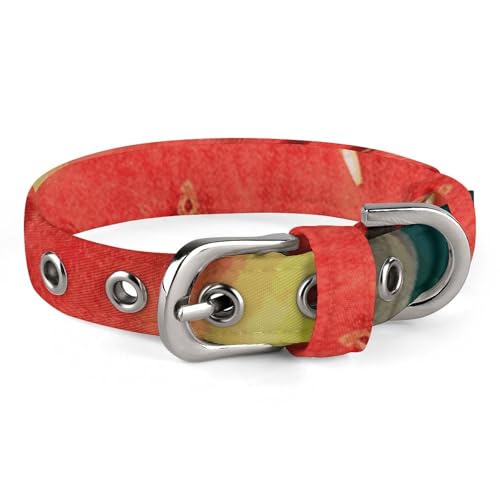 Haustierhalsband, Wassermelone mit Smiley-Druck, verstellbares Haustierhalsband, leichtes Haustierhalsband, Ganzjahres-Haustierhalsband, weiches Haustierhalsband, niedliches Haustierhalsband von YJWANDL