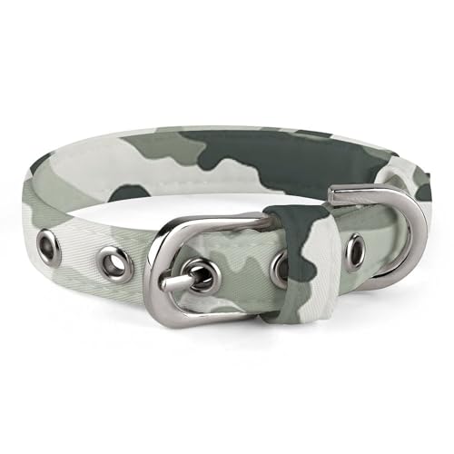 Haustierhalsband, weiß, Camouflage-Druck, verstellbares Haustierhalsband, leichtes Haustierhalsband, für alle Jahreszeiten, weiches Haustierhalsband, niedliches Haustierhalsband von YJWANDL