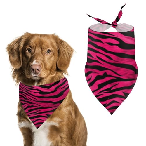 Weiches und atmungsaktives Haustier-Bandana für Hunde und Katzen, Zebra-Tiger-Leopardenmuster, leichter Polyester-Schal, perfekt für den täglichen Stil oder besondere Anlässe von YJWANDL