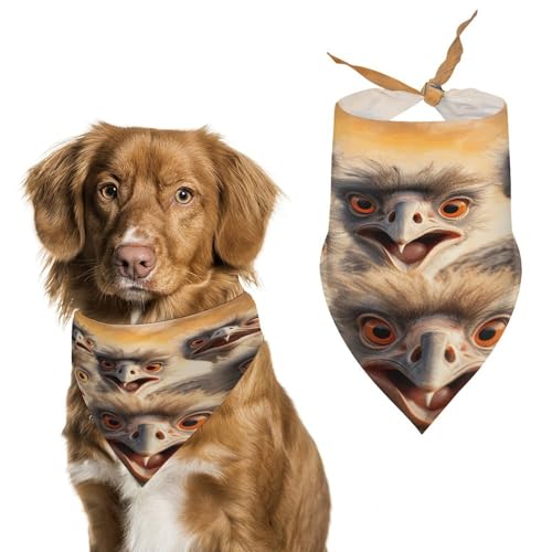 Weiches und atmungsaktives Haustier-Bandana für Hunde und Katzen, ein Strauß-Druck, leichter Polyester-Schal, perfekt für den täglichen Stil oder besondere Anlässe von YJWANDL