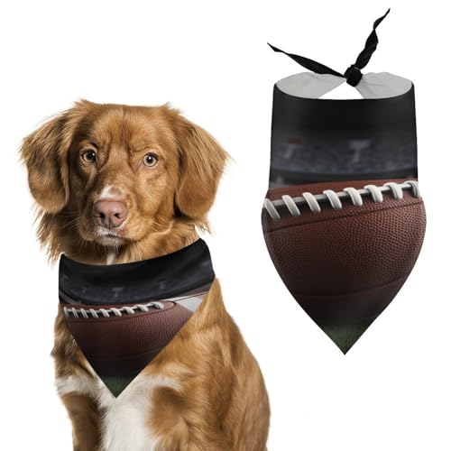 Weiches und atmungsaktives Haustier-Halstuch für Hunde und Katzen, American Football-Druck, leichter Polyester-Schal, perfekt für den täglichen Stil oder besondere Anlässe von YJWANDL