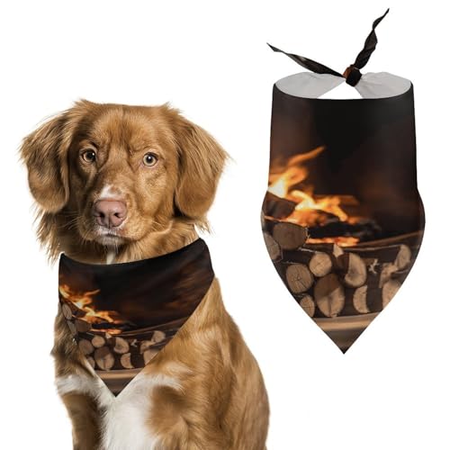 Weiches und atmungsaktives Haustier-Halstuch für Hunde und Katzen, Holz auf Kamin, leichter Polyester-Schal, perfekt für den täglichen Stil oder besondere Anlässe von YJWANDL