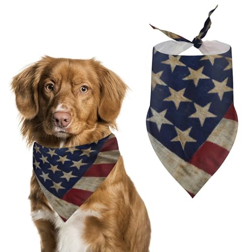 Weiches und atmungsaktives Haustier-Halstuch für Hunde und Katzen, Motiv: amerikanische Flagge, leichter Polyester-Schal, perfekt für den täglichen Stil oder besondere Anlässe von YJWANDL