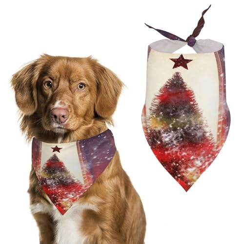 Weiches und atmungsaktives Haustier-Halstuch für Hunde und Katzen, Weihnachts-Party-Druck, leichter Polyester-Schal, perfekt für den täglichen Stil oder besondere Anlässe von YJWANDL