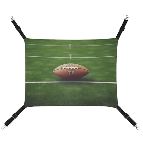 YJWANDL Bequeme Haustier-Hängematte, American Football Field Ball Sport Print Katze Hängematte Platzsparendes Segeltuch Bett für kleine Hunde und Katzen, einfach zu installieren und tragbar von YJWANDL