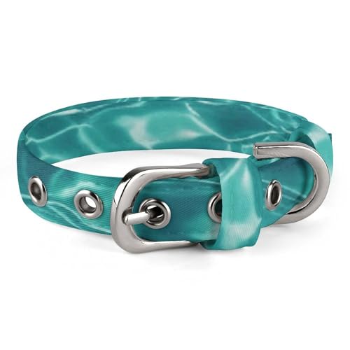 Haustier-Halsband, blaues Aqua-Pool-Wasserdruck, stilvolles Haustierzubehör, modisches Haustierhalsband, verstellbares Haustierhalsband, leichtes Haustierhalsband von YJWANDO