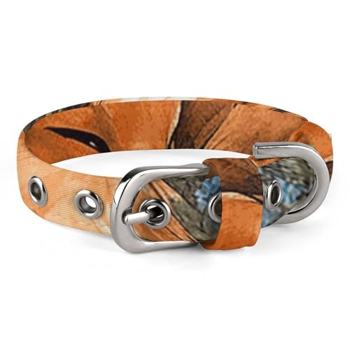 Haustier-Halsband, ein schlafender Fuchs-Druck, stilvolles Haustier-Accessoire, modisches Haustierhalsband, verstellbares Haustierhalsband, leichtes Haustierhalsband von YJWANDO