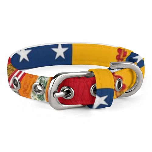 Haustierhalsband, Motiv: amerikanische Spanien-Flagge, stilvolles Haustier-Accessoire, modisches Haustierhalsband, verstellbares Haustierhalsband, leichtes Haustierhalsband von YJWANDO