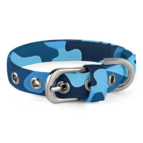 Haustierhalsband, blaues Camouflage-Druck, stilvolles Haustierzubehör, modisches Haustierhalsband, verstellbares Haustierhalsband, leichtes Haustierhalsband von YJWANDO