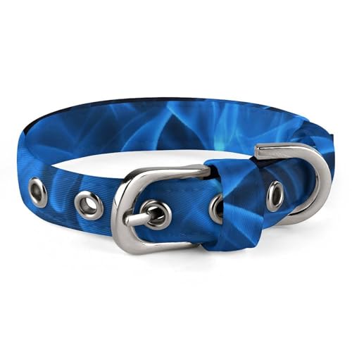 Haustierhalsband, blaues Flammenmuster, stilvolles Haustierzubehör, modisches Haustierhalsband, verstellbares Haustierhalsband, leichtes Haustierhalsband von YJWANDO