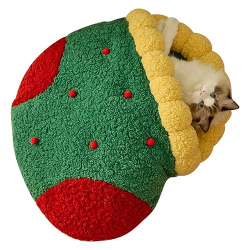 Katzenhaus, Weihnachtskatzenstreu, Hundestreu, Katzenmatte, Haustierstreu, Weihnachtsbaumzubehör(Green-1) von YKANYN