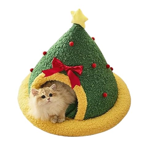 Katzenhaus, Weihnachtskatzenstreu, Hundestreu, Katzenmatte, Haustierstreu, Weihnachtsbaumzubehör(Green-3) von YKANYN